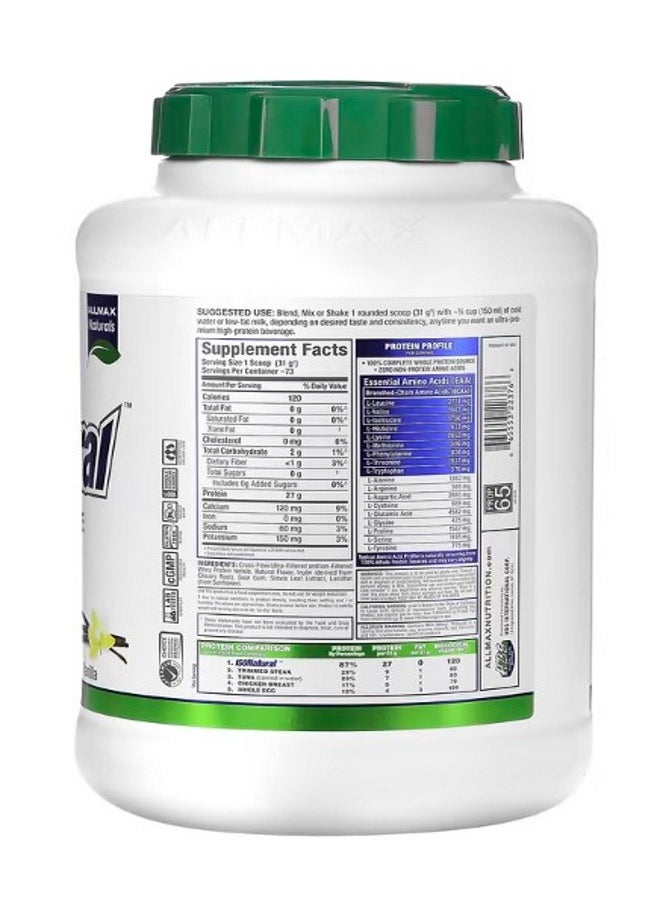 IsoNatural Whey Protein Isolate Vanilla 5 lbs 2.27 kg