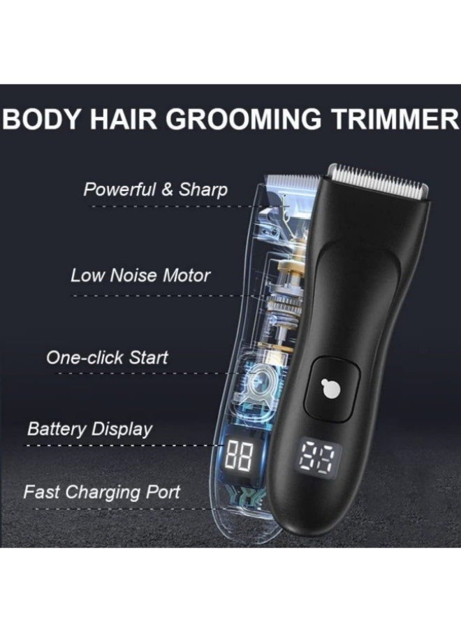 Body Trimmer for Men,Groin and Body Grooming,Electric Ball Trimmer Pubic Trimmer,Showerproof Wet/Dry Body Shaver Groomer for Sensitive Areas