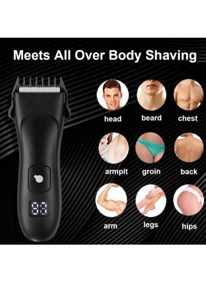 Body Trimmer for Men,Groin and Body Grooming,Electric Ball Trimmer Pubic Trimmer,Showerproof Wet/Dry Body Shaver Groomer for Sensitive Areas