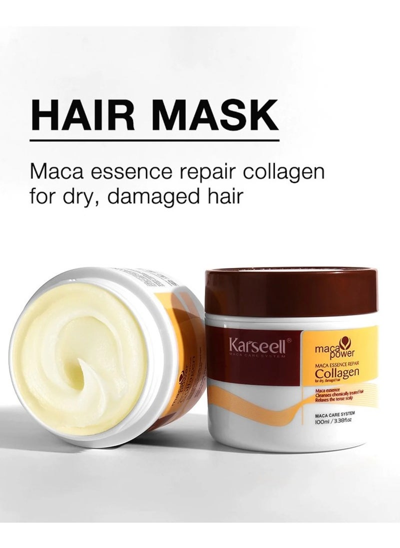 Karseell Collagen Hair Treatment Deep Repair Conditioning Argan Oil Collagen Hair Mask Essence for Dry Damaged Hair All Hair Types 500ml