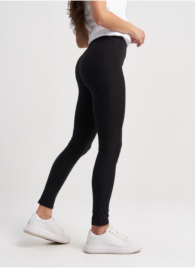 High-Waisted Black Leggings