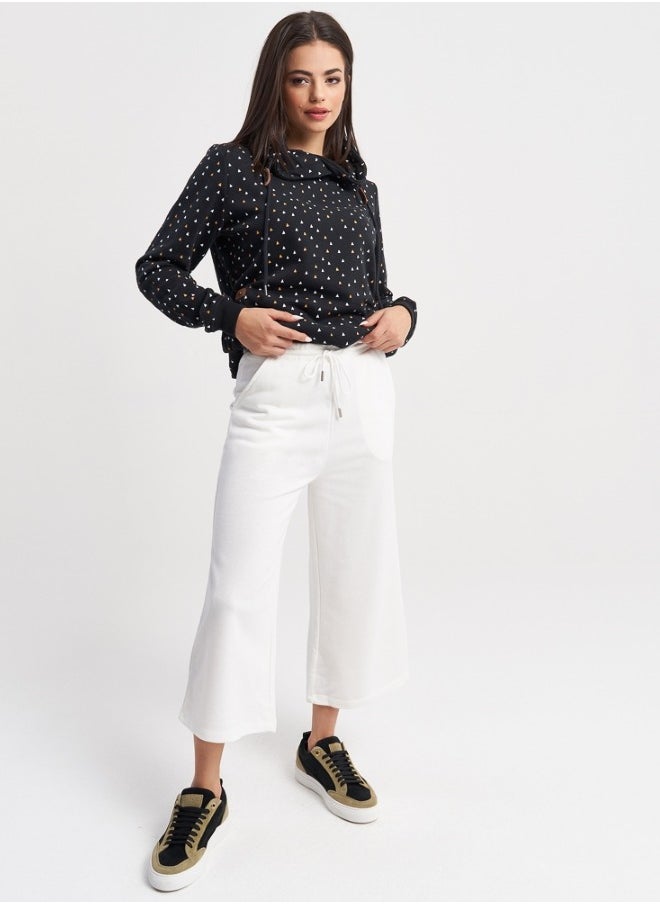 Off-White Wide-Leg Cropped Pants