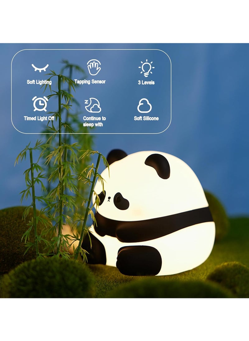 Cute Panda Night Light, LED Squishy Novelty Animal Night Lamp, 3 Level Dimmable，Gifts Lights