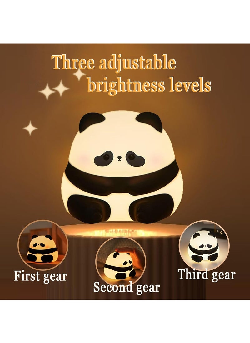 Cute Panda Night Light, LED Squishy Novelty Animal Night Lamp, 3 Level Dimmable，Gifts Lights