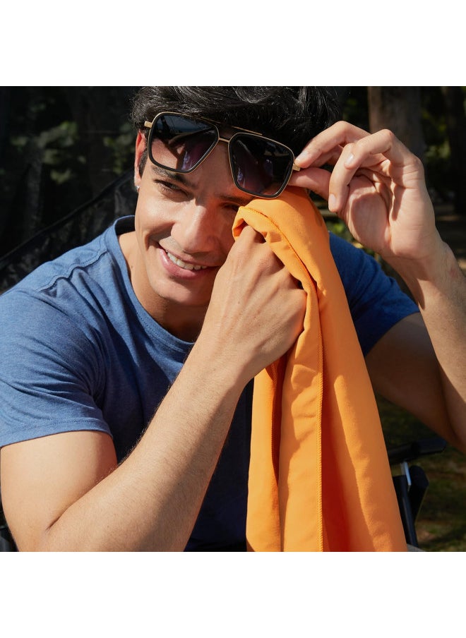 Rainleaf Microfiber Towel,Orange,24 X 48 Inches