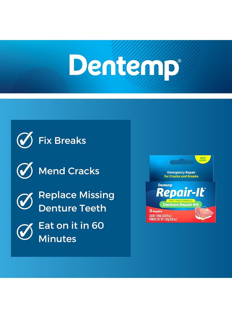 Dentemp Repair-it Denture Repair Kit & Reline-it Denture Reliner - Denture Kit (Multi-Pack) - Refit and Tighten Dentures for Both Upper & Lower Denture - Repair Broken Dentures & Loose Teeth