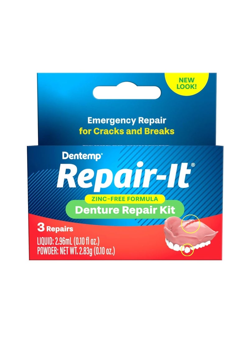 Dentemp Repair Kit - Repair-It Advanced Formula Denture Repair Kit - Denture Repair Kit Repairs Broken Dentures - Denture Repair to Mend Cracks & Replace Loose Teeth…