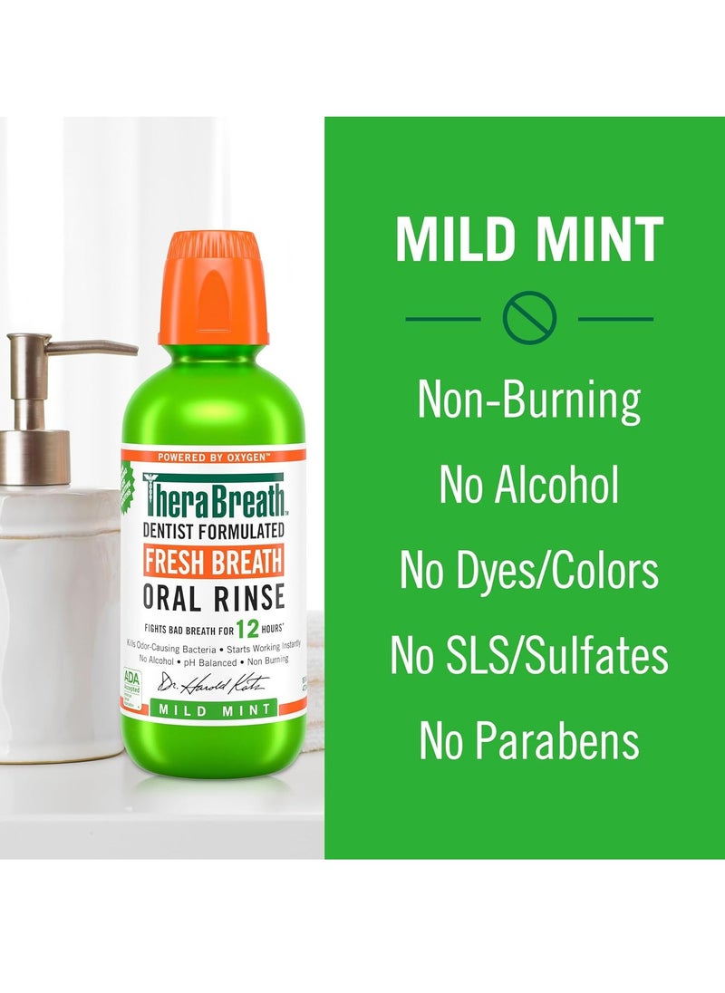 Fresh Breath Mouthwash Mild Mint Flavor Alcohol Free 16 Fl Oz 2 Pack