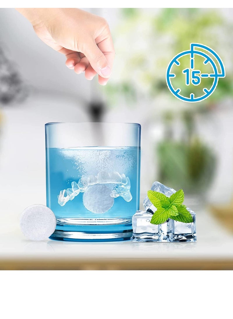 Retainer & Denture Cleaner Tablets - 4 Months Supply (120 pcs) Dental Retainers for Aligner - Mouth & Night Guards - False Teeth Whitening - Removes Odor & Plaque (120 Pcs)