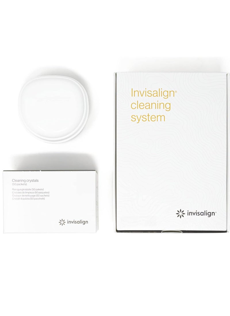 INVISALIGN Cleaning Crystals for Clear Aligners and Retainers with Tub, (50 Packets)