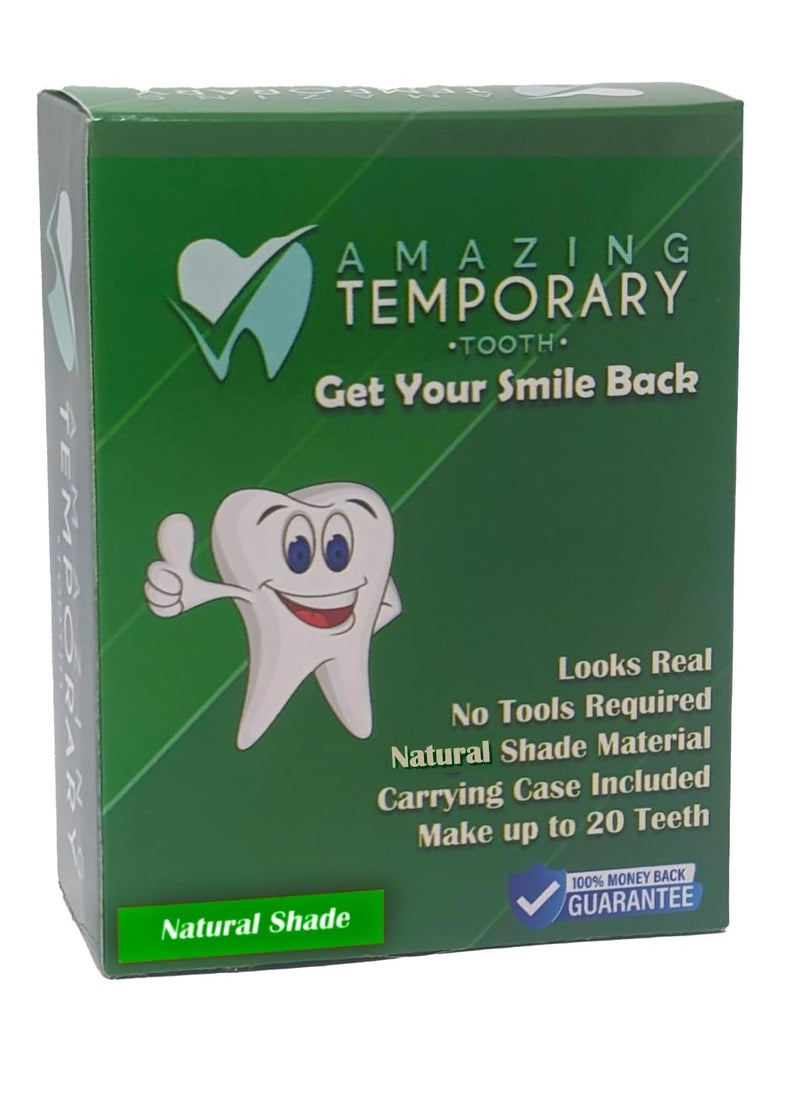 (Natural Shade) Amazing Temporary Tooth Replacement Kit, Temp Missing Teeth Repair, Available in Natural or Bright Shade