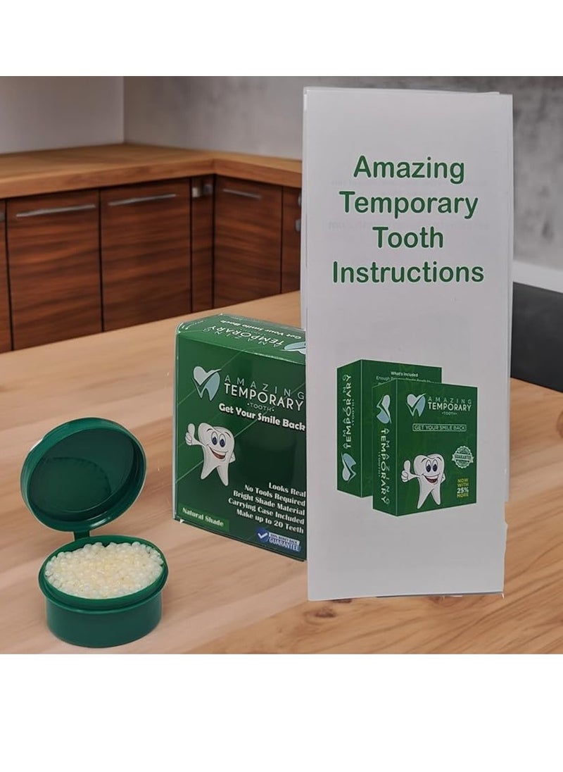 (Natural Shade) Amazing Temporary Tooth Replacement Kit, Temp Missing Teeth Repair, Available in Natural or Bright Shade