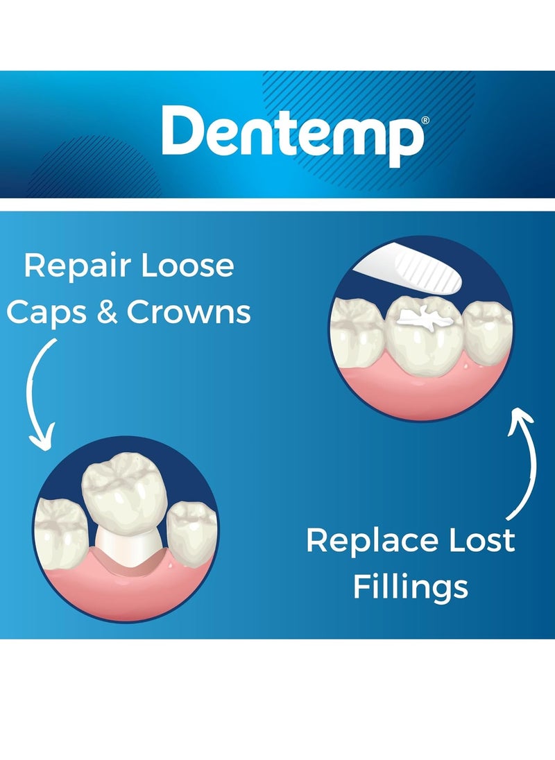 Dentemp Maximum Strength Loose Cap and Lost Filling Repair - Dental Repair Kit for Instant Pain Relief (Pack of 3)