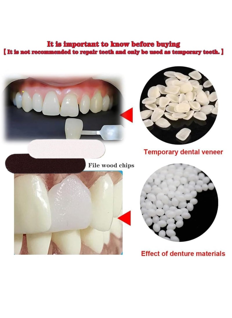 VEZE Tooth Repair Kit-Thermal Fitting Beads Granules and Fake Teeth for Temporary Fixing Missing and Broken Tooth, Moldable Fake Teeth and Thermal Beads Replacement Kit.【Teeth - Piece Yellow】