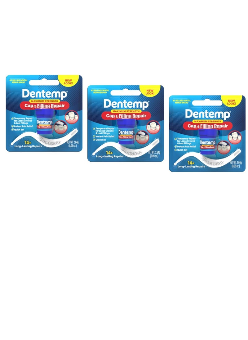 DENTEMP Maximum Strength Dental Repair 2.64 g (Pack of 3)