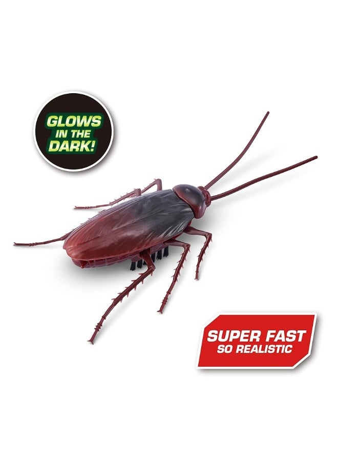 Robo Alive Crawling Cockroach Glow in The Dark (2 Pack) by ZURU Battery-Powered Robotic Interactive Electronic Cockroach Toy That Moves and Crawls, Prankst Toys for Boys, Kids, Teens