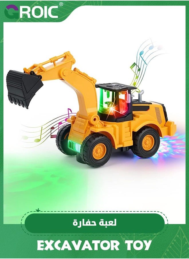 Excavator Truck Kids Toys,Digger with Electric Universal Wheel Children Car Toys Light and Music,Electric Excavator,Electric Engineering Vehicle Toy