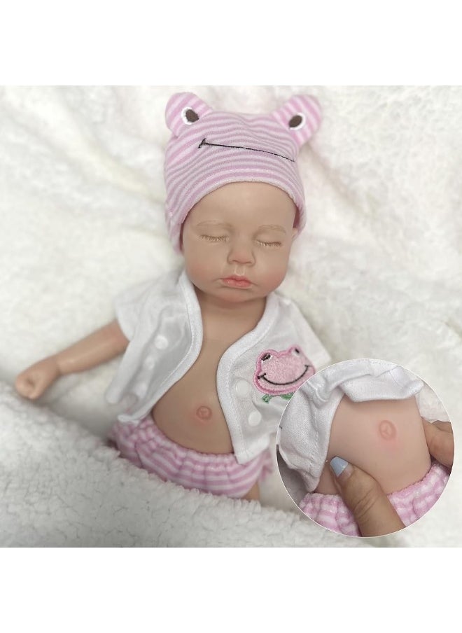 OtardDolls 33cm Full Body Solid Full Silicone Loulou Girl Reborn Dolls Lifelike Handmade Painted Reborn Dolls Gift for Kids