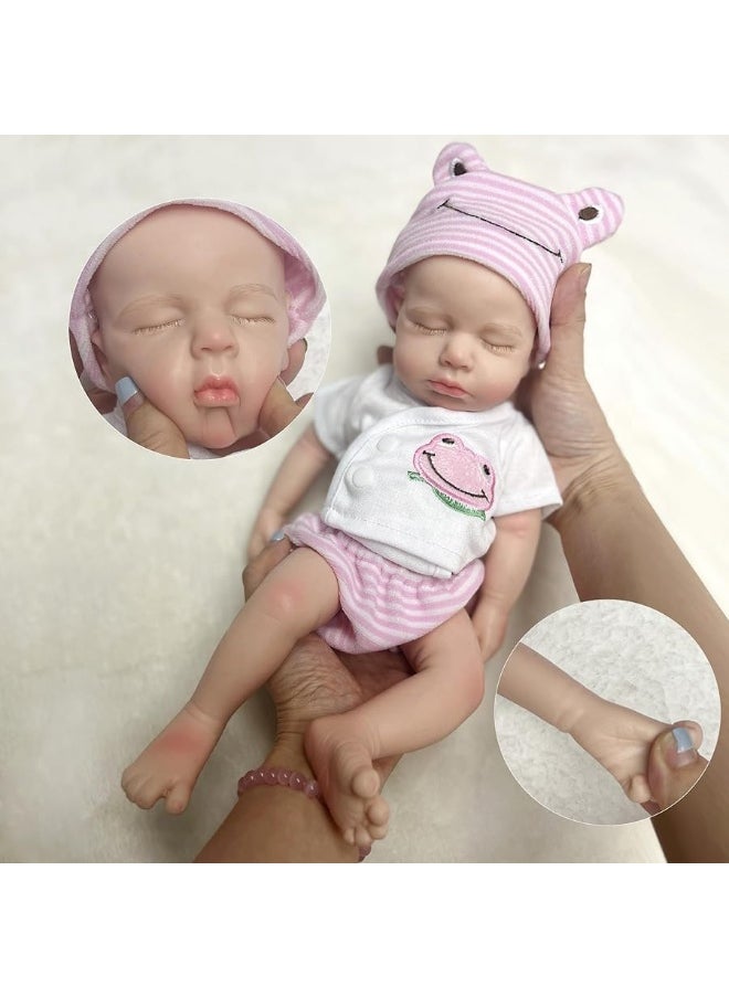 OtardDolls 33cm Full Body Solid Full Silicone Loulou Girl Reborn Dolls Lifelike Handmade Painted Reborn Dolls Gift for Kids