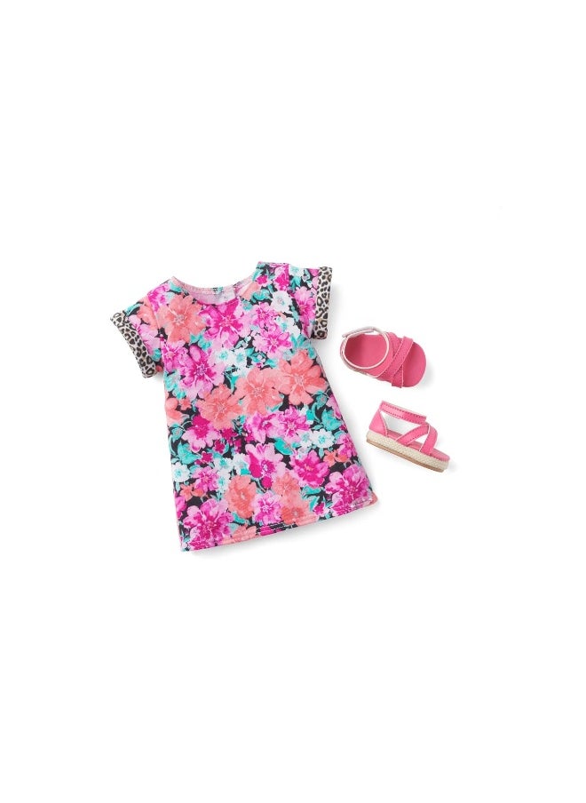 American Girl Truly Me 18-inch Doll Show Your Sweet Side Outfit with Printed T-shirt Dress and Espadrilles, For Ages 6+