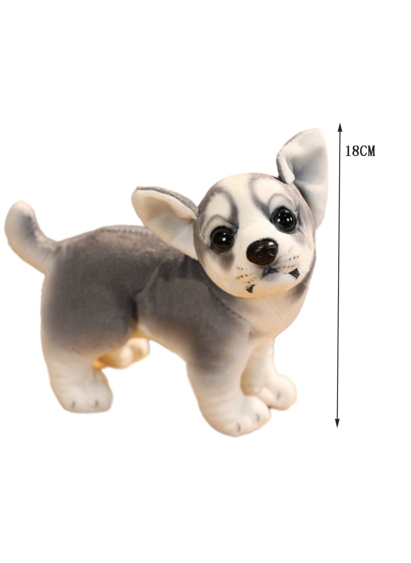 18 CM Cute Simulation Dog Plush Toy Soft Stuffed Animal Standing Doll For Girls And Boys All Ages Gift（Style 3）