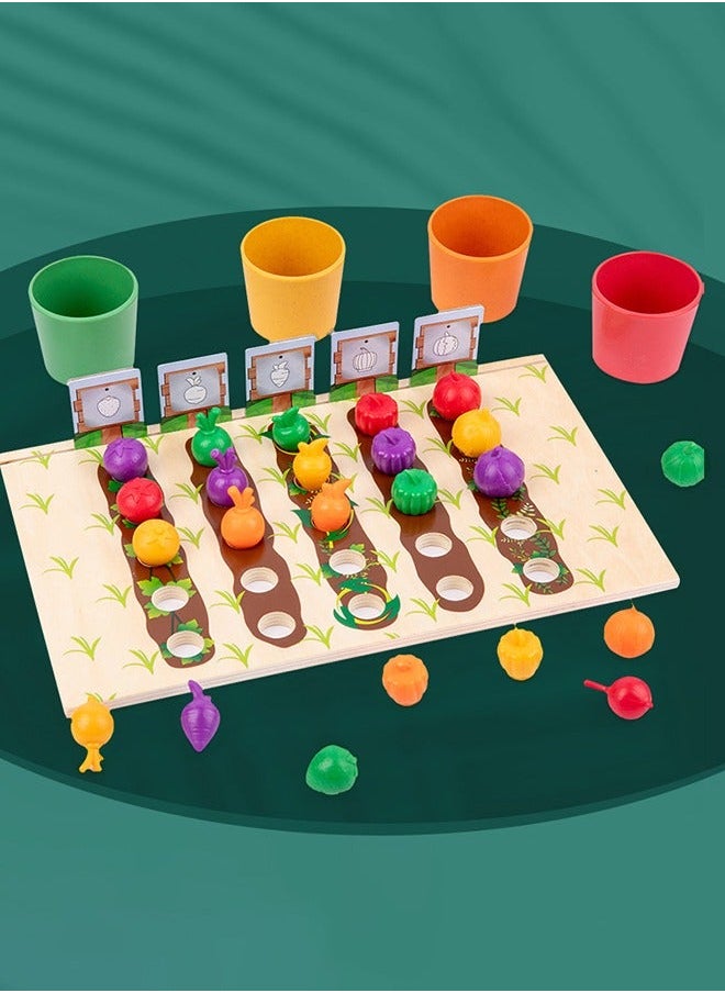 Fruits and Veggie Farm Sorting Set, Color Sorting, Food Game, Counting Toys for Kids