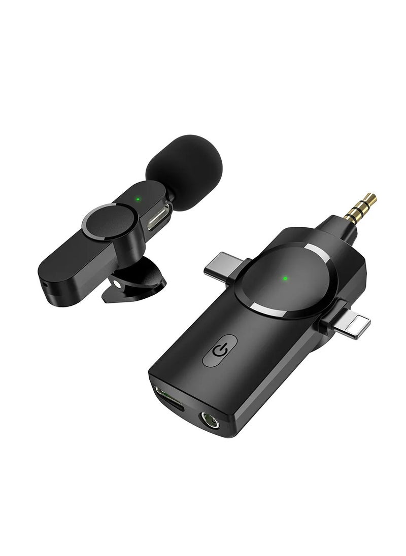 Plug-Play 3 In 1 Wireless Lavalier Microphone Professional Microphone Wireless Microphone