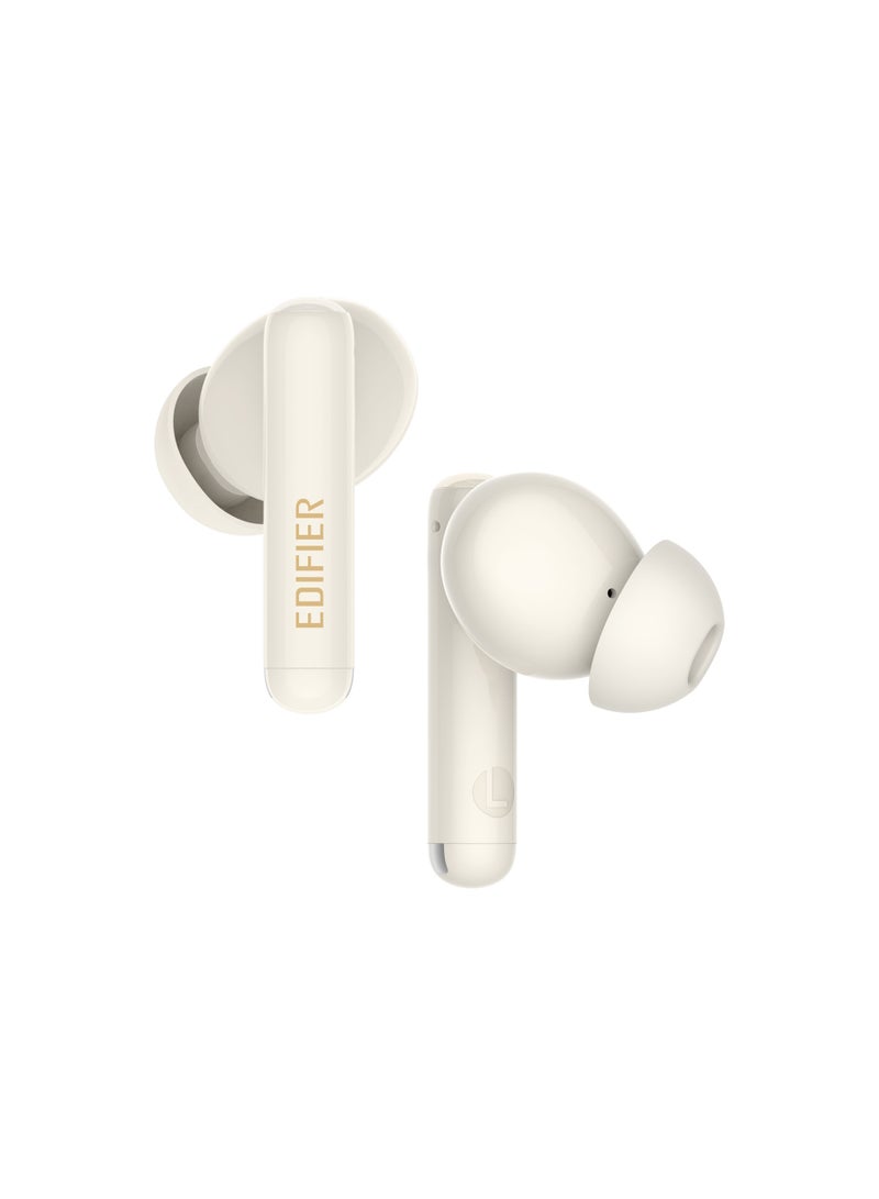 X5 Pro Active Noise Cancelling Bluetooth Earbuds – 31H Playtime, AI-Enhanced Calls, Fast Charge, IP55 Waterproof, Powerful Bass, Low Latency Mode - Pro Ivory