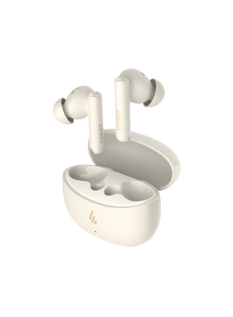 X5 Pro Active Noise Cancelling Bluetooth Earbuds – 31H Playtime, AI-Enhanced Calls, Fast Charge, IP55 Waterproof, Powerful Bass, Low Latency Mode - Pro Ivory