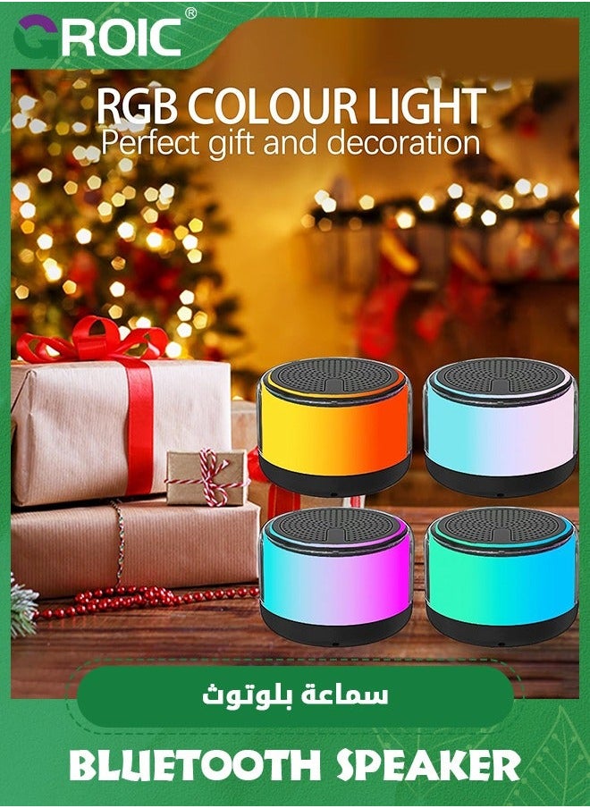 Portable Bluetooth Speaker with Lights, Night Light LED Wireless Speaker, Magnetic Waterproof Multicolor Auto-Changing, TWS, Perfect Mini for Shower, Home, Outdoor