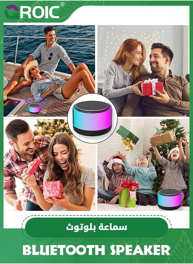 Portable Bluetooth Speaker with Lights, Night Light LED Wireless Speaker, Magnetic Waterproof Multicolor Auto-Changing, TWS, Perfect Mini for Shower, Home, Outdoor