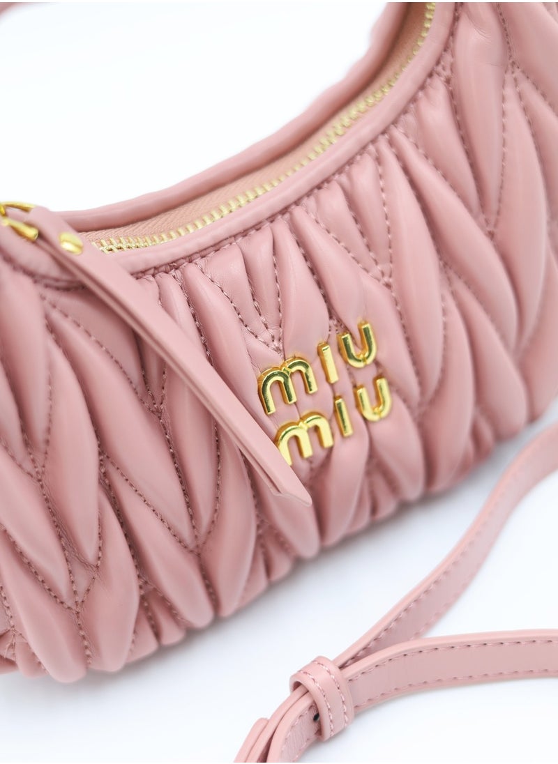 MIU Wander nappa leather hobo Shoulder Bag