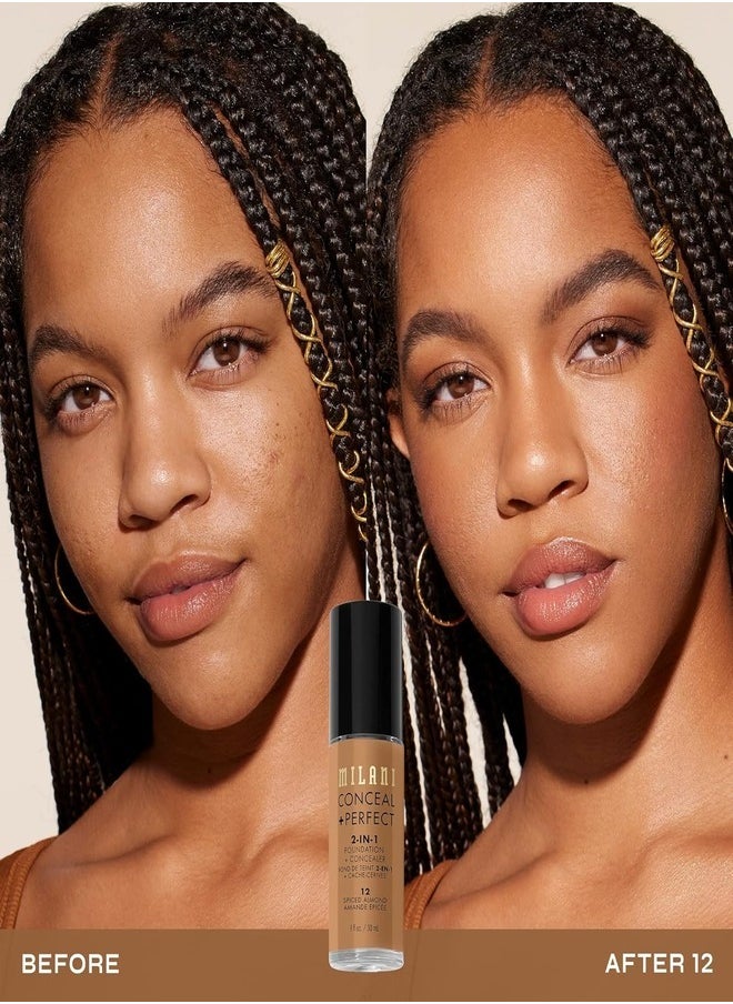 Milani Cosmetics Conceal + Perfect 2-In-1 Foundation + Concealer 12 Spiced Almond 30ml