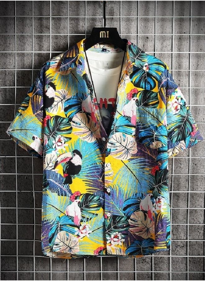 Men's Beach Floral Casual Loose Shirt