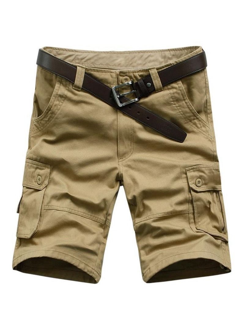 Men's Summer Beach Multi Pocket Capris Khaki