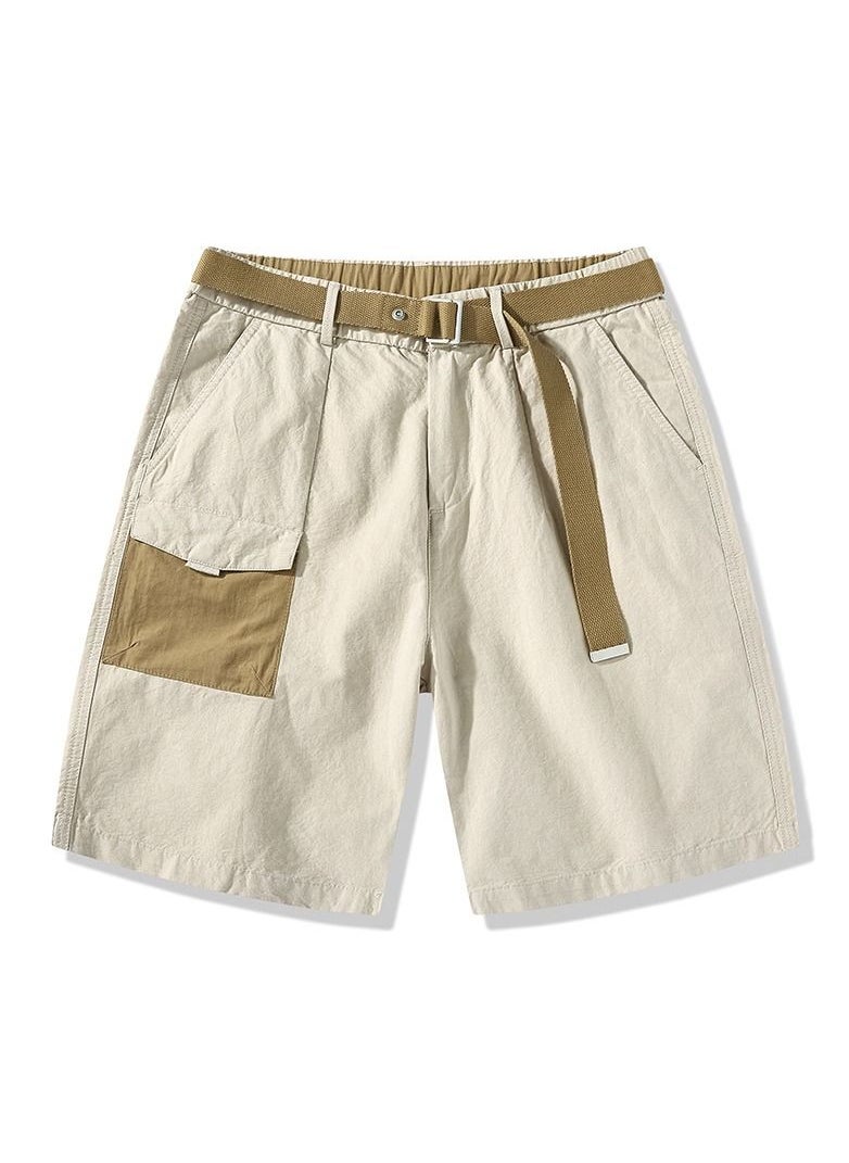 New Men's Japanese Pure Cotton Work Shorts Khaki