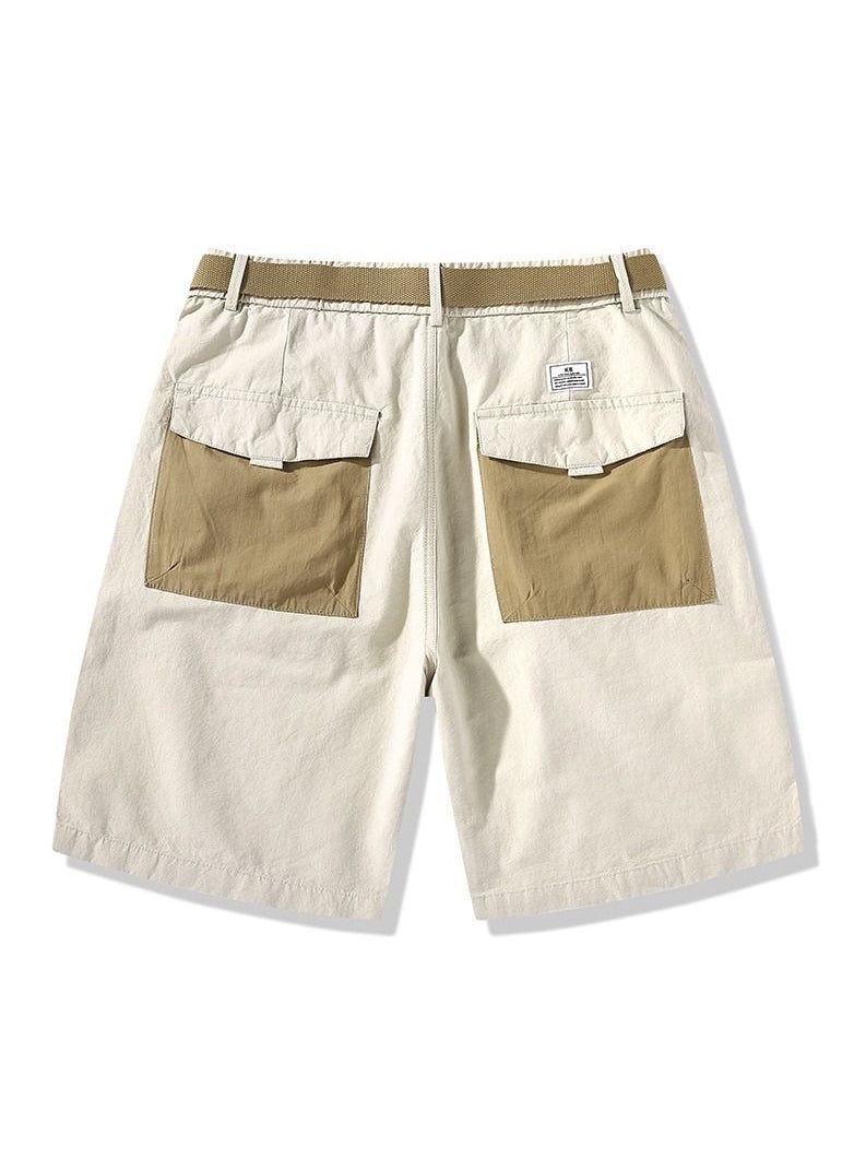 New Men's Japanese Pure Cotton Work Shorts Khaki