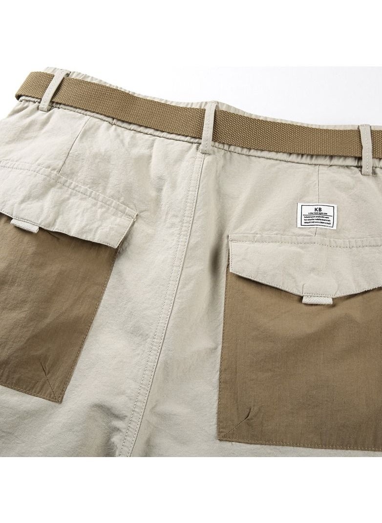 New Men's Japanese Pure Cotton Work Shorts Khaki