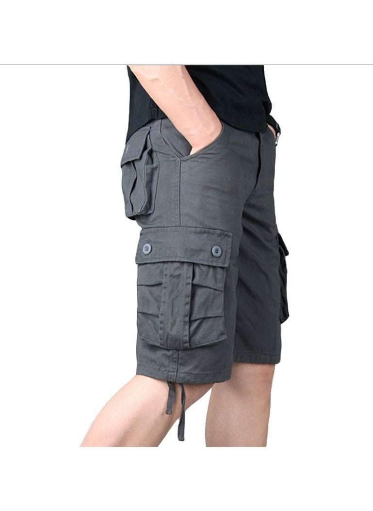 New Men's Cotton Shorts Capris Casual Shorts Dark Grey