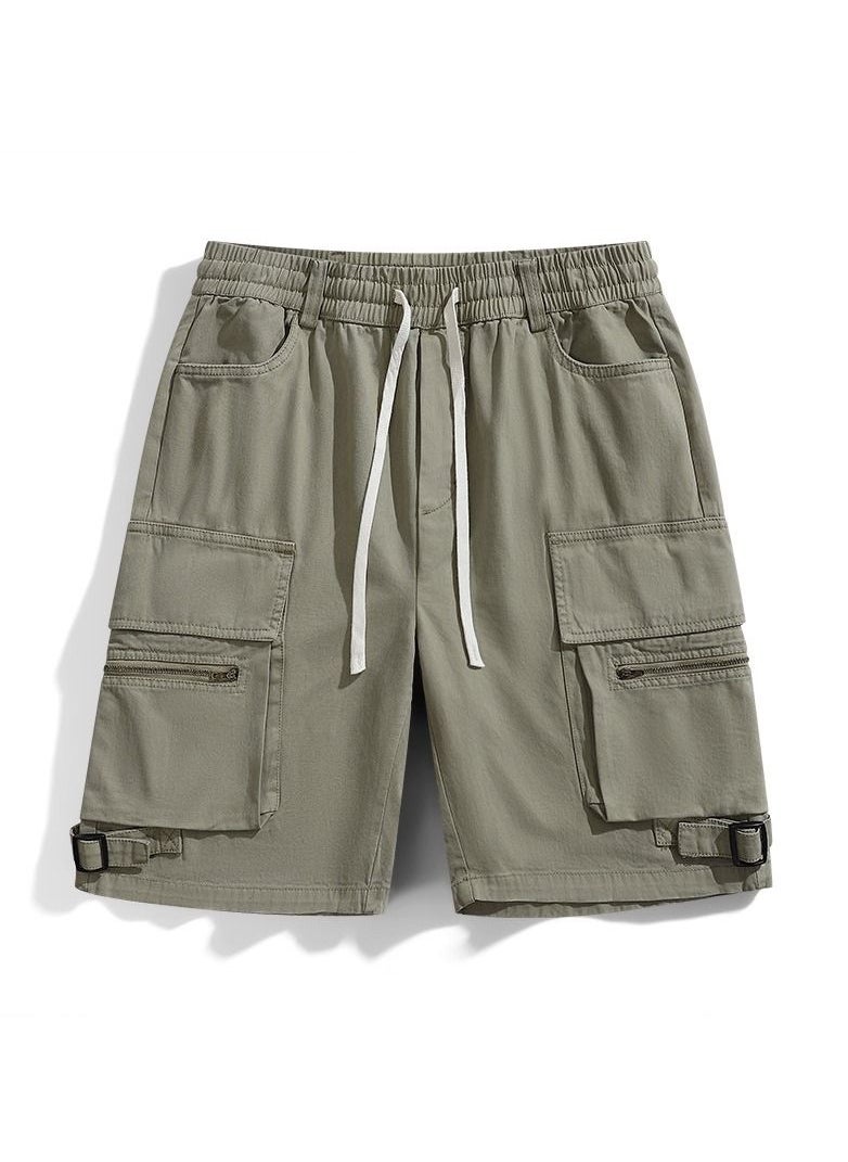 Men/ Women's Multi Pocket Work Shorts Khaki