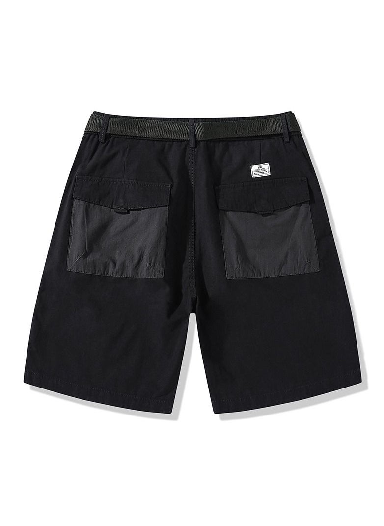 New Men's Japanese Pure Cotton Work Shorts Black