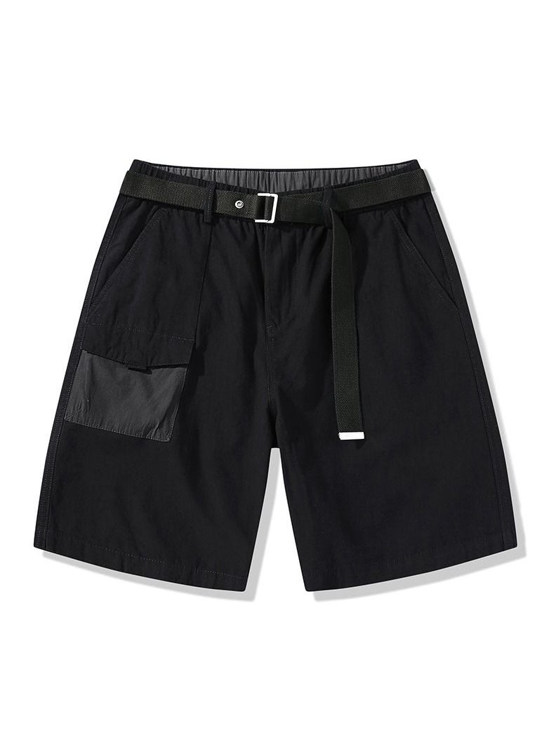 New Men's Japanese Pure Cotton Work Shorts Black