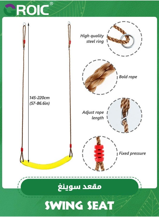 Heavy Duty Swing Seat,Swing Seat Replacement Set Accessories,Swing for Outdoors, Playground, Jungle & Gym,Yellow