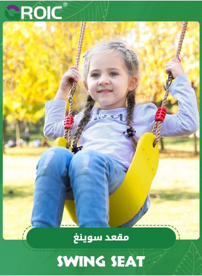 Heavy Duty Swing Seat,Swing Seat Replacement Set Accessories,Swing for Outdoors, Playground, Jungle & Gym,Yellow