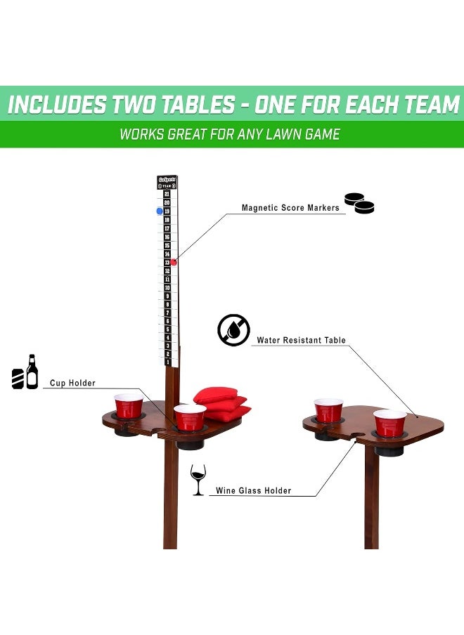 GoSports Dark Stain Scorecaddy Outdoor Game Score Keeper & Drink Stand Set