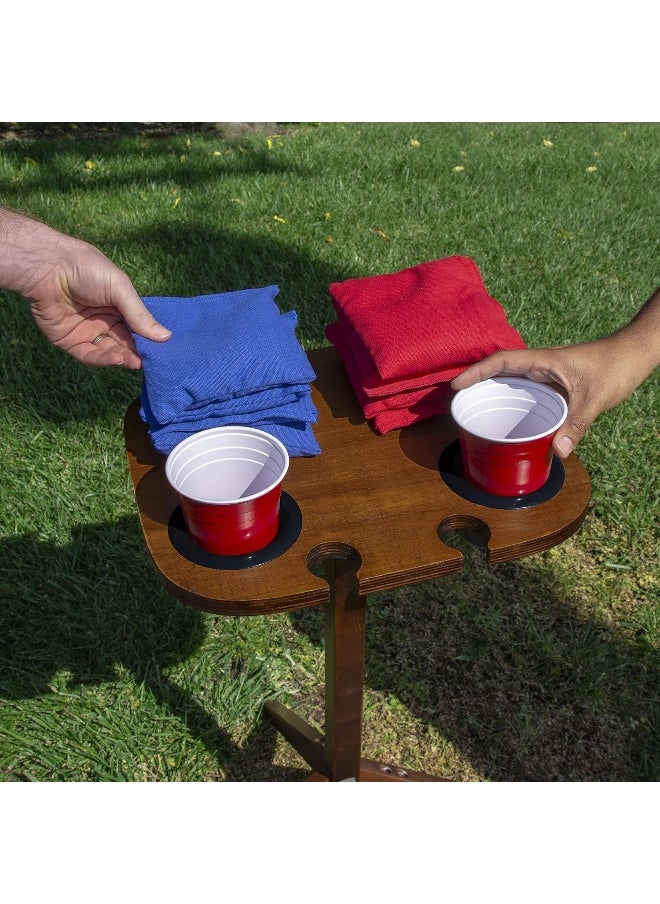 GoSports Dark Stain Scorecaddy Outdoor Game Score Keeper & Drink Stand Set