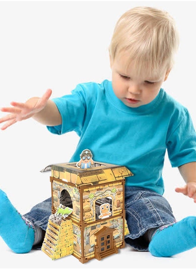 Dinosaur Castle 3D Jigsaw Puzzle Assembling Toys for Kids and Adults Graffiti on The Back