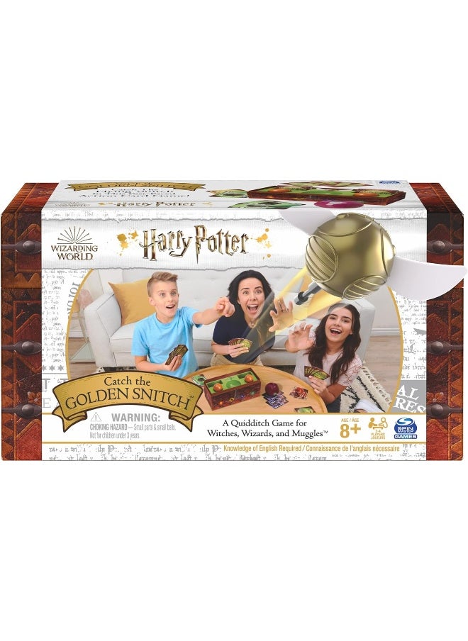 Harry Potter Catch The Golden Snitch, A Quidditch Board Game for Witches, Wizards and Muggles, Family Game Ages 8 & up