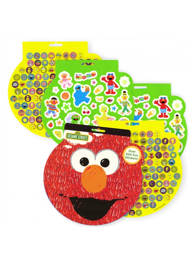 Sesame Street Shaped Sticker Book, Over 300 Stickers, 4 Sheets, Elmo