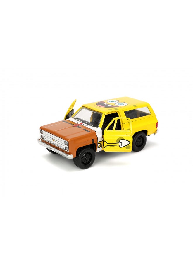 Jada Toys Spongebob Squarepants 1:32 1980 Chevy Blazer K5 Die-cast Car and 1.65